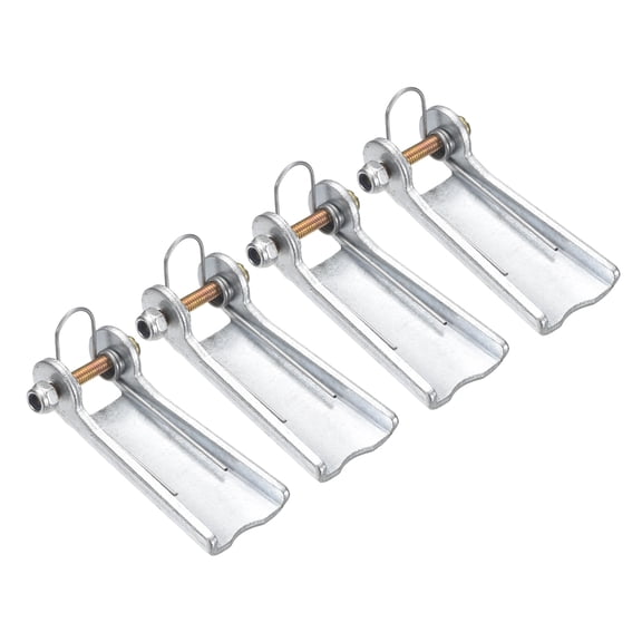 Uxcell 3T Hook Safety Latch Kit, 4 Pack Thickened Metal Clevis Slip Hook Replacement Latch for Towing Receiver Hitch Truck Trailer, Silver (2.4 Inch / 61mm)