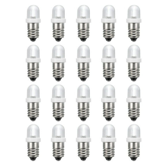 Uxcell 3V/0.06A E10 Mini Light Bulbs, 20Pcs Miniature Screw Bulbs Flashlight Bulbs 3500K White Light