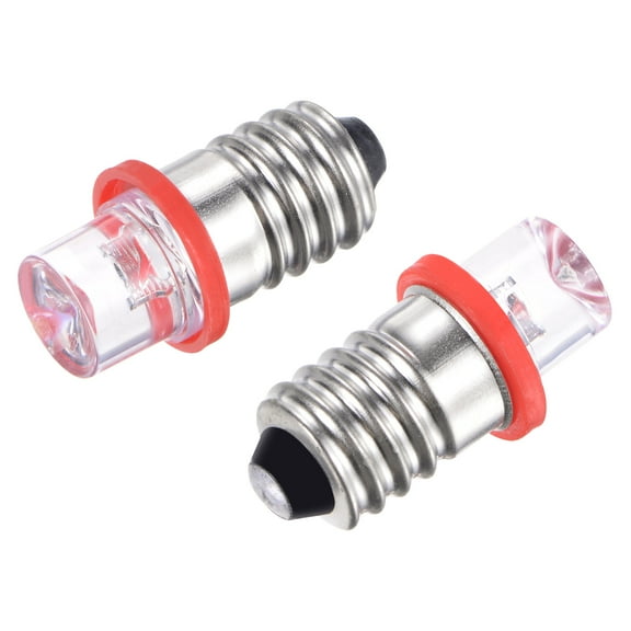 Uxcell 3V 0.25W E10 Hollow Head Mini LED Bulbs Lights with Box Red 10 Count