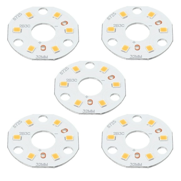 Uxcell 3W 120lm 3000-3200K 32mm 9-11VDC COB LED Light Chip Beads Energy Saving Bulb Warm White 10 Pack