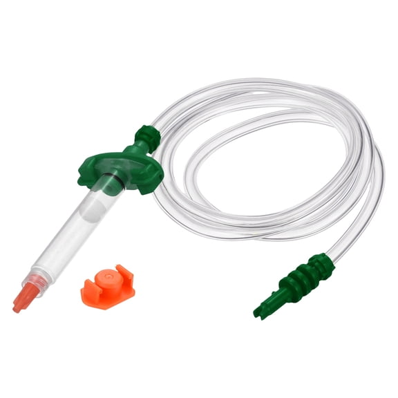 Uxcell 3cc Air Tubing Glue Dispenser Syringes Kit, Syringes Connector Adapter Plastic Clear Tube Sleeve with Piston, End Cap, Top Hat for Industrial Glue Liquid Dispensing, Green