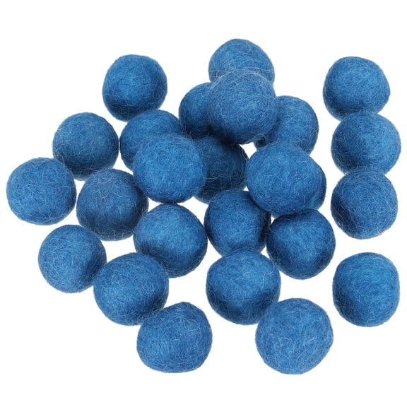 Uxcell 3cm/1.2" Wool Felt Beads, 25 Pcs Natural Wool Felt Bead Balls Handmade Pom Poms for Craft DIY Projects Felting Garland Home Decor Dream Catcher Party Pompom, Navy Blue