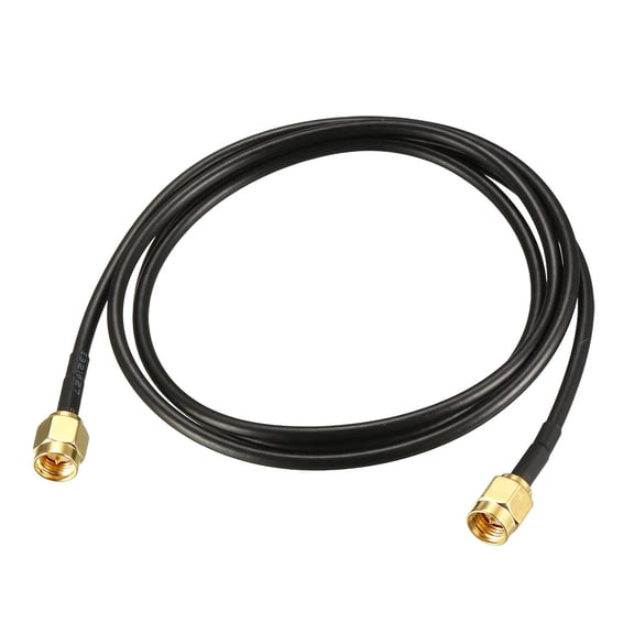 Uxcell 3ft 50 ohm RG174 SMA Male to SMA Male Coaxial Cable Plastic Black 1pcs
