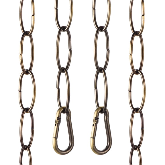 Uxcell 3ft Lighting Hanging Chain, 2.4mm/0.09" Looping Metal Pendant Chandelier Chain Extension with 2 Spring Snap Hook for Hanging Plant Pendant Chandelier Light Fixture, Bronze