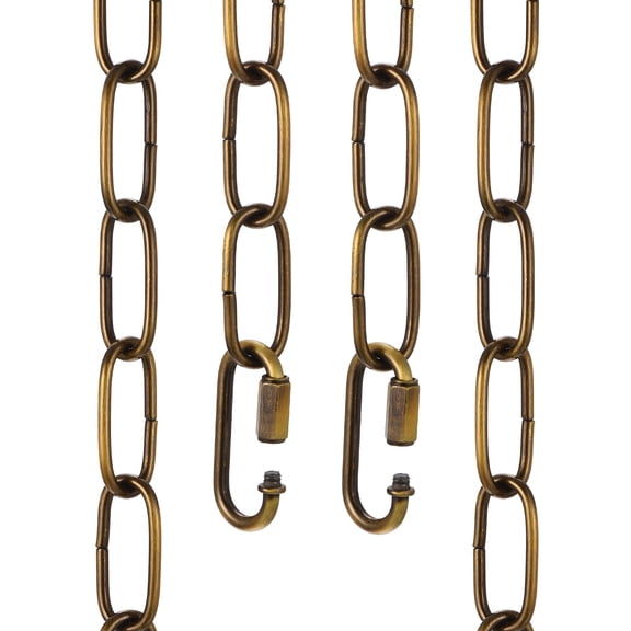Uxcell 3ft Lighting Hanging Chain, 3mm/0.12" Looping Metal Pendant Chandelier Chain Extension with 2 Quick Link Lock for Hanging Plant Pendant Chandelier Light Fixture, Gold Bronze