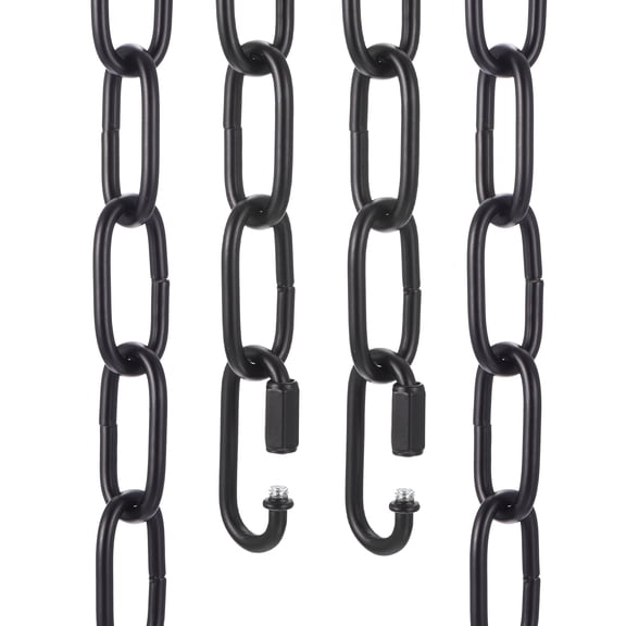 Uxcell 3ft Lighting Hanging Chain, 4mm/0.16" Looping Metal Pendant Chandelier Chain Extension with 2 Quick Link Lock for Hanging Plant Pendant Chandelier Light Fixture, Black