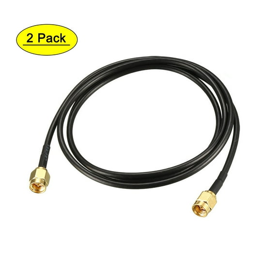 Uxcell 3ft RG174 50Ohm  SMA Male to SMA Male Coaxial Cable Plastic Black 2pcs