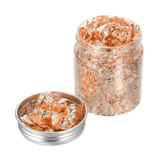 Uxcell 3g Gold Flakes 1 Bottles Copper Foil Sheets Imitation Gold Leaf