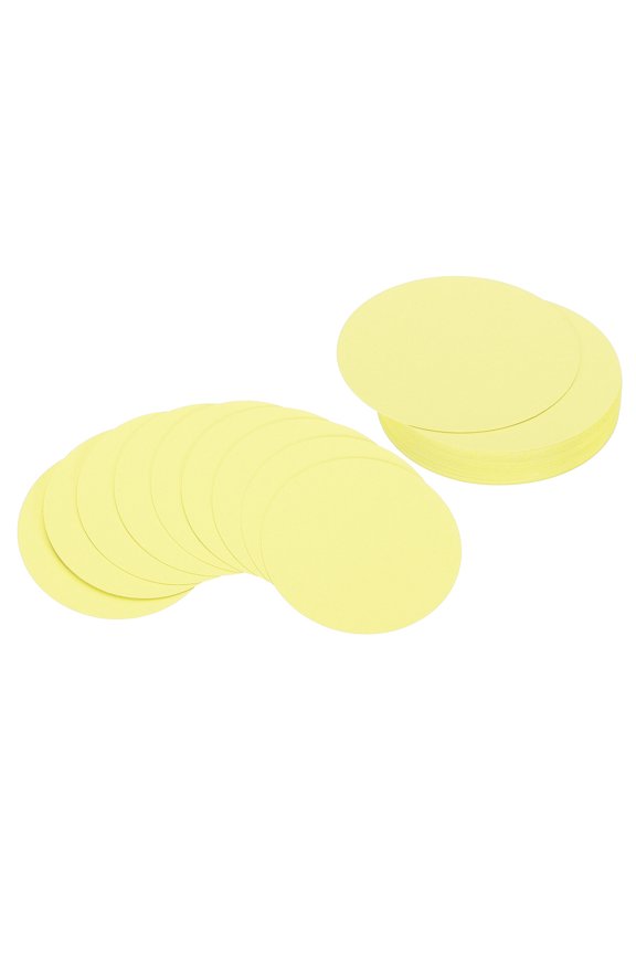 3inch Circle Card Stock, 50Pcs Round Shape Cutouts Paper Thick Cardstock Coaster for DIY Projects, Light Yellow