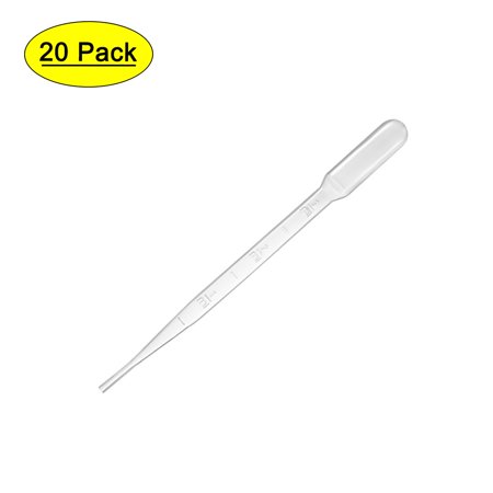 Uxcell 3ml 150mm Graduated Liquid Drop Droppers Disposable Pipettes 20 Pack