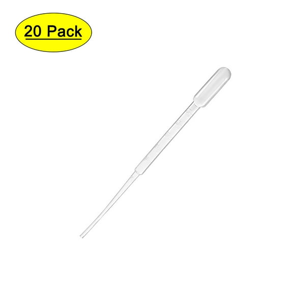 Uxcell 3ml 180mm Graduated Liquid Drop Droppers Disposable Pipettes 20 Pack