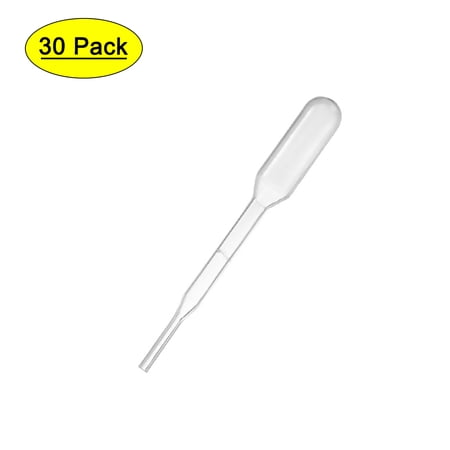 Uxcell 3ml 61mm Liquid Drop Droppers Disposable Pipettes 30 Pack