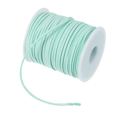 Uxcell 3mm 50 Yard Suede Cord with Roll Spool Flat Craft Faux Leather Lace for Necklace DIY Crafts Blue