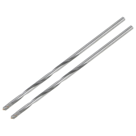 Uxcell 3mm Cutting Dia Round Straight Shank Cemented Carbide Twist Drill Bit, 100mm Length 2 Pack