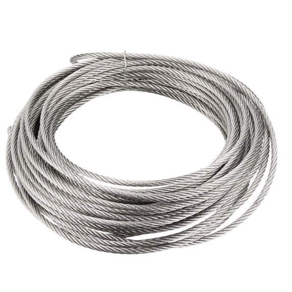 Uxcell 3mm Dia 12m 39.4ft Length 304 Stainless Steel Wire Rope Cable Uncoated for Hoist Pulley Wheel