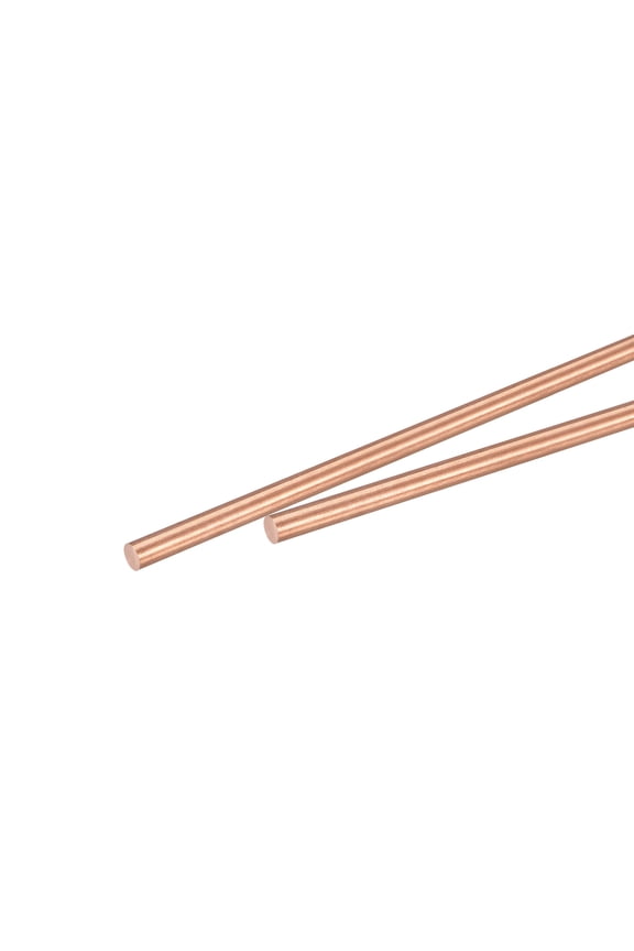 3mm Dia. 400mm Length Solid Copper Round Rod Lathe Bar Stock for DIY Craft 2pack