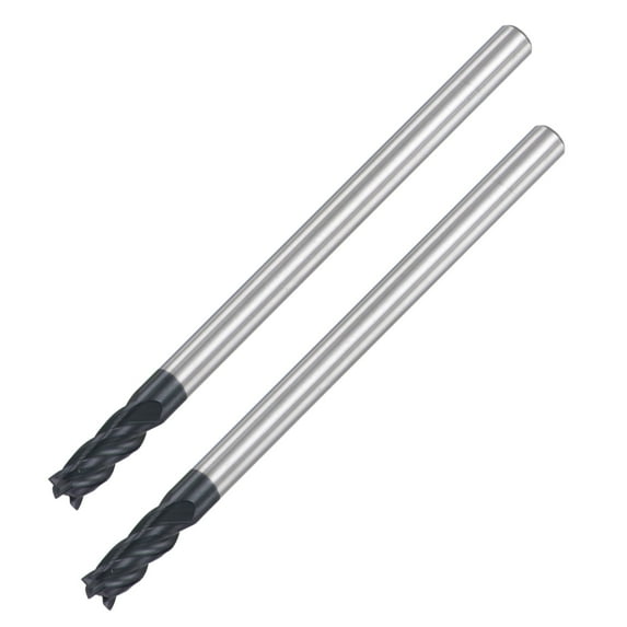 Uxcell 3mm Dia 4mm Shank HRC45 Carbide AlTiN Coated 4 Flute Square Nose End Mill 2 Pack