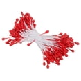 thumbnail image 1 of Uxcell 3mm Double Heads Flower Stamen, 150 Pcs Artificial Flower Pistil Matt for DIY Christmas Decoration, Bright Red, 1 of 6