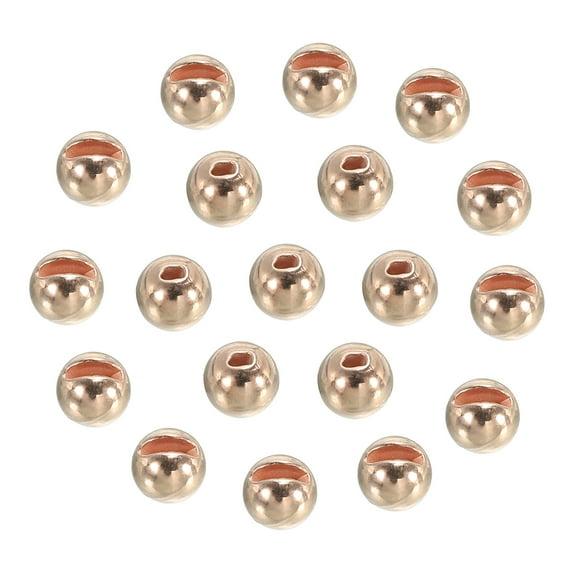 Uxcell 3mm Fly Tying Tungsten Beads Slotted Tungsten Beads Tungsten Round Ball Beads Copper Tone 50 Pcs