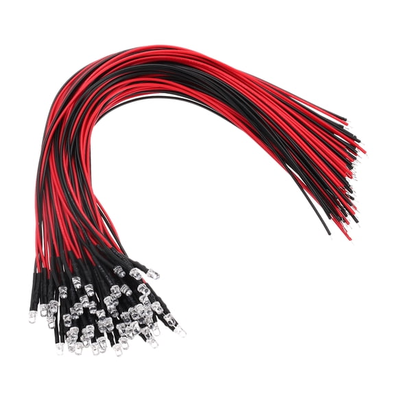 Uxcell 3mm LED Diode Light, 60 Pcs 9-12V DC Pre Wired Mini LED Lights Bulb Light-emitting Lamp for RC DIY Indicator Lighting, Blue