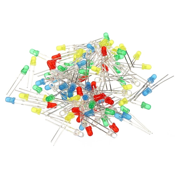 Uxcell 3mm Light Emitting Diodes, LED Diodes, 5 Colors, 100 Pack ...