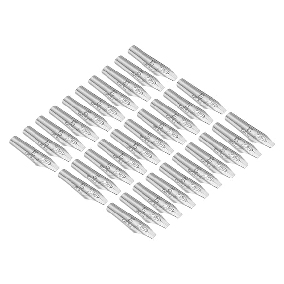 Uxcell 3mm Line Width Fountain Pen Nib Replacement 304 Stainless Steel for Drawing Writing 30 Pcs