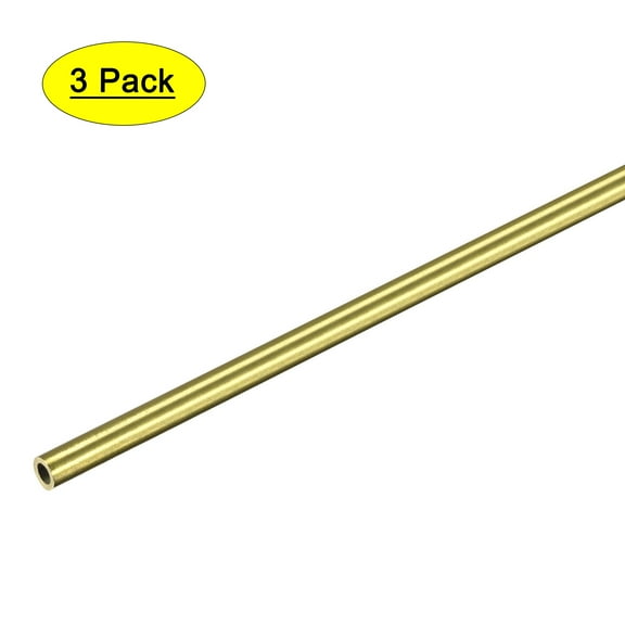 Uxcell 3mm OD 0.5mm Wall Thickness 200mm Length Brass Tube 3 Pack