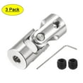 thumbnail image 1 of Uxcell 3mm to 3.17mm Rotatable Universal Joint Shaft Coupling L23 x D9 with Wrench Steel 3 Pack, 1 of 7
