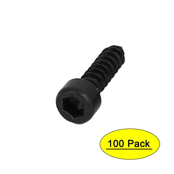 Uxcell 3mm x 12mm Male Thread Carbon Steel Hex Head Self Tapping Screws 100 Pack