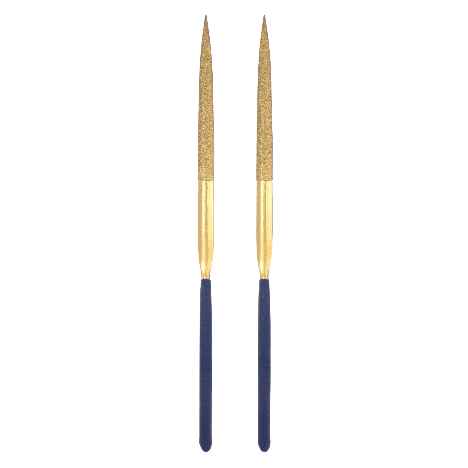 Uxcell 3mm x 140mm Titanium Coated Half Round Diamond Needle Files with ...