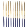 Triangle Needle File Set Uxcell 3mm x 140mm Titanium Coated Flat Round Triangle Diamond Needle ...
