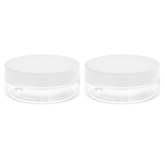 Uxcell 3oz/ 100ml Round Plastic Jars with White Screw Top Lid for Storage 2Pack