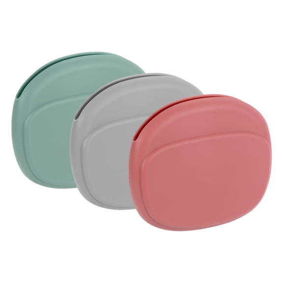 Uxcell 3pack Earbuds Cases, Wired Earphone Case Holder Organizer, Silicone EarBuds Case Pouch Small, Red,Gray,Green