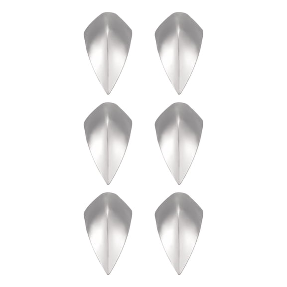Uxcell 3pair Shoes Pointed Protector 0.75"x0.43"x0.51" Metal Women Toe Tip Cap Cover Elegant, Silver Tone