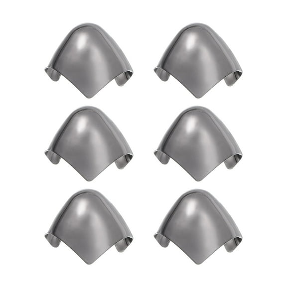 Uxcell 3pair Shoes Pointed Protector 0.75"x0.87"x0.79" Metal Women Toe Tip Cap Cover Elegant, Black