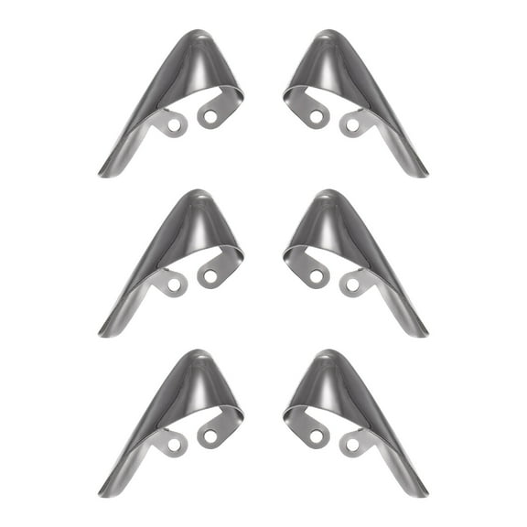 Uxcell 3pair Shoes Pointed Protector 1.18"x0.67"x0.47" Metal Women Toe Tip Cap Cover Elegant, Black