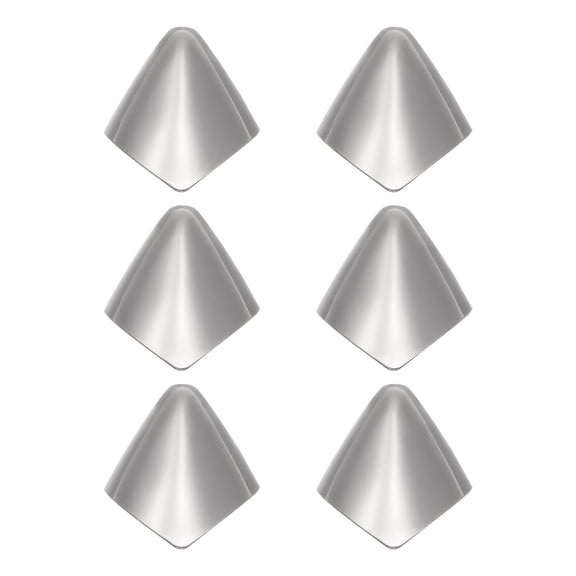 Uxcell 3pair Shoes Pointed Protector 1.46"x1.06"x1.1" Metal Women Toe Tip Cap Cover Elegant, Silver Tone