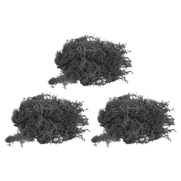 Uxcell 3pcs 1.26 OZ Moss Fake Craft Moss Artificial Moss Natural Preserved Moss for Craft Arts Floral (Black)
