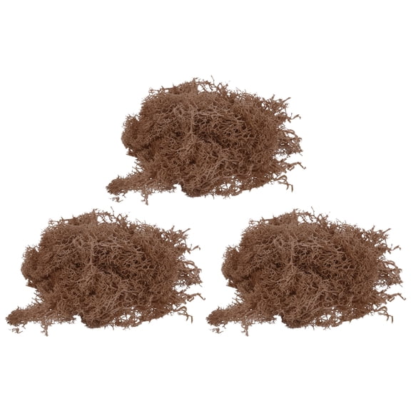 Uxcell 3pcs 1.26 OZ Moss Fake Craft Moss Artificial Moss Natural Preserved Moss for Craft Arts Floral (Coffee)