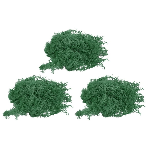 Uxcell 3pcs 1.26 OZ Moss Fake Craft Moss Artificial Moss Natural Preserved Moss for Craft Arts Floral (Forest Green)