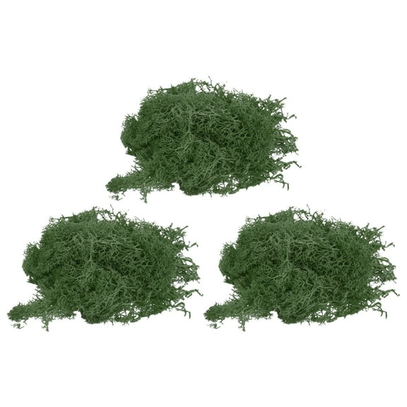 Uxcell 3pcs 1.26 OZ Moss Fake Craft Moss Artificial Moss Natural Preserved Moss for Craft Arts Floral (Grass Green)