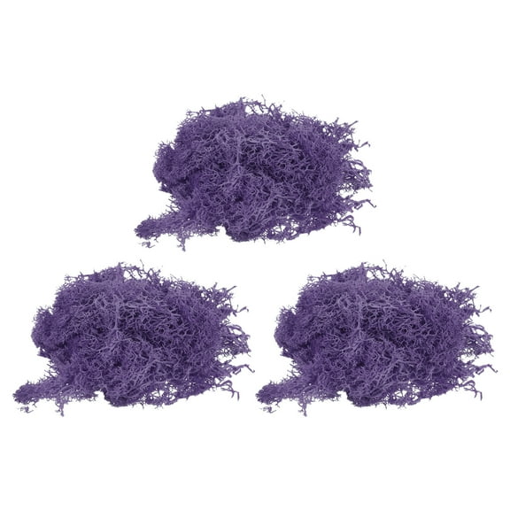 Uxcell 3pcs 1.26 OZ Moss Fake Craft Moss Artificial Moss Natural Preserved Moss for Craft Arts Floral (Purple)
