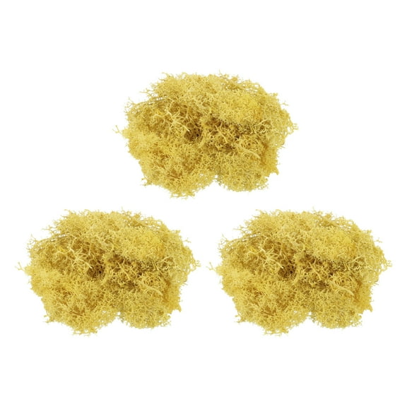 Uxcell 3pcs 1.26 OZ Moss Fake Craft Moss Artificial Moss Natural Preserved Moss for Craft Arts Floral (Yellow)