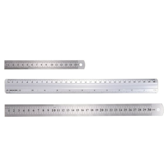Uxcell 3pcs 15/30cm Stainless Steel Straight Edge 30cm Aluminum Straight End Ruler