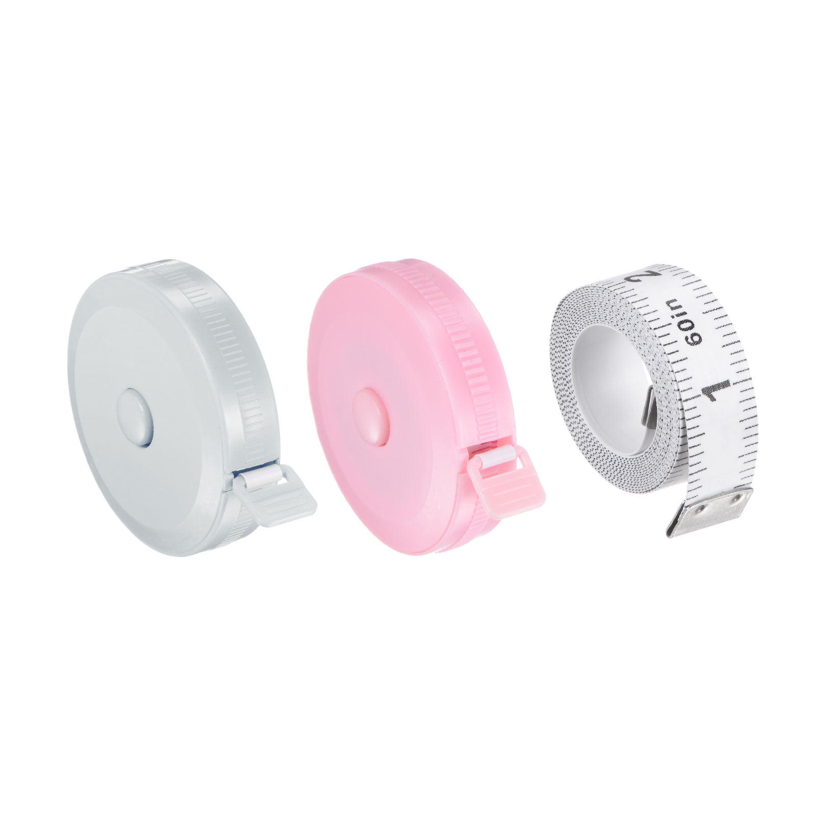 Uxcell 3pcs 150cm and 200cm Soft Retractable Measuring Tape with 150cm  Multicolor Soft Ruler White Nordic Pink
