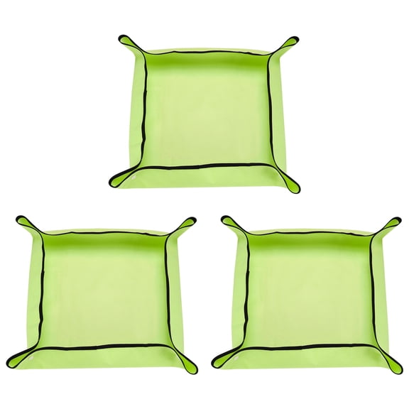 Uxcell 3pcs 19.7" x 19.7" Oxford Cloth Plant Repotting Mat w Plastic Buckle, Yellow