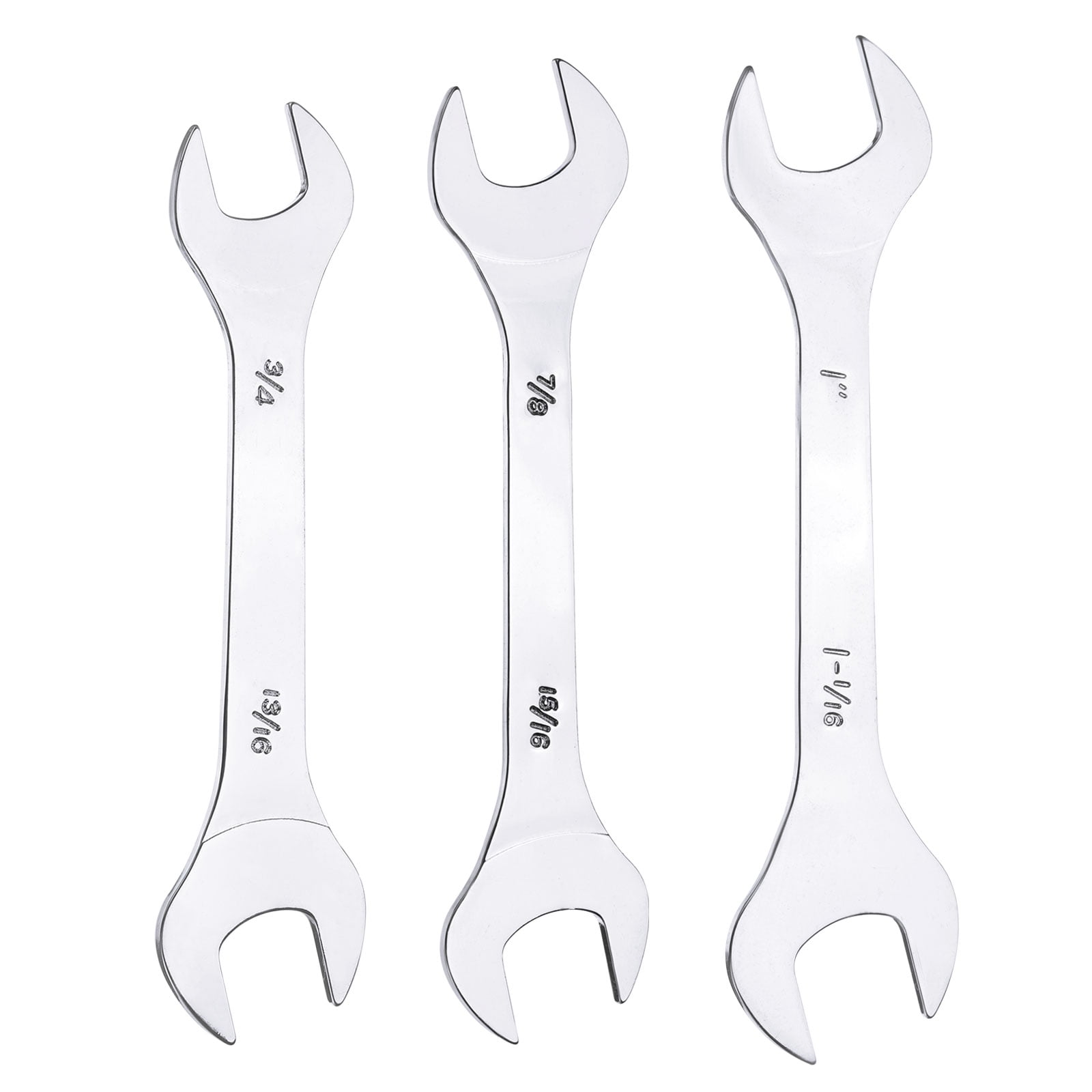Uxcell 3pcs 3/4" 13/16" 7/8" 15/16" 1" 1-1/16" SAE Double Open End Thin Wrench Set