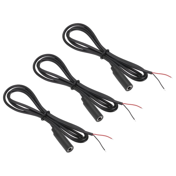 Uxcell 3 Pcs 3.5mm Female Jack to Bare Wire Open End Replacement 28AWG TRS 2 Pole Stereo 1/8" Mono Audio Cable Plug Jack Plug 32.5mm for Earphone Headphone Cable Repair, 1m/39.4inches