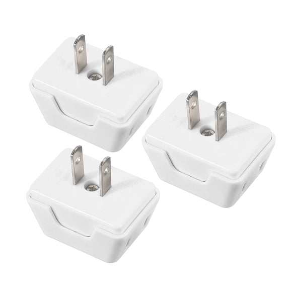 Uxcell 3pcs 3 Way Flat Wall Plug Adapter AC Outlet Extender, Multiple Outlet Splitter, 2 Prong 180 Degree Portable Swivel Wall Tap Plug for Home Office, White