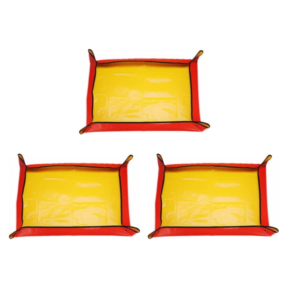 Uxcell 3pcs 31.5" x 39.4" PE Cloth Plant Repotting Mat with Metal Buckle, Yellow